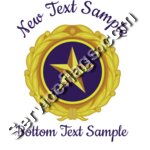 Gold Star Pin Design with Text above and below - Light Clothing