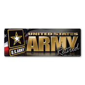 Army Retired Chrome Bumper Strip Magnet