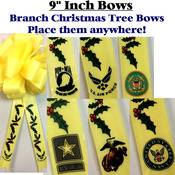 9 Inch Branch Holiday Ribbon Bow