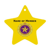 Gold Star Ornament w/Custom Text and Selected Branch logo