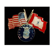Air Force Pin with Crossed US/Service Flags