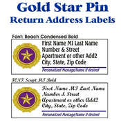 Gold Star Pin Address Labels