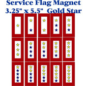 Gold Star Service Flag Magnet 3.25" X 5.5"
