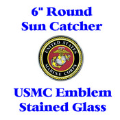 Stained Glass USMC Emblem 6-inch round 